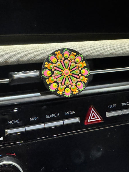 Set of 4 blank circle car vent air clip DIY kits