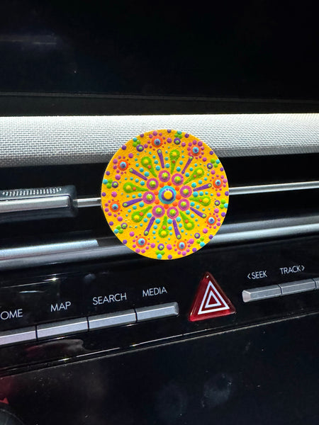 Set of 4 blank circle car vent air clip DIY kits