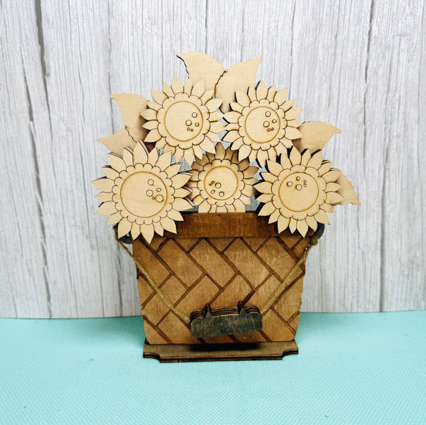 Sunflower insert for interchangeable basket DIY