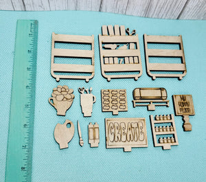 Craft room set for interchangeable bookcase DIY kit