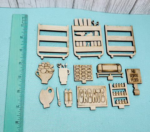 Craft room set for interchangeable bookcase DIY kit