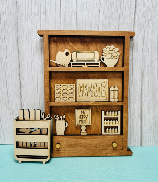 Craft room set for interchangeable bookcase DIY kit