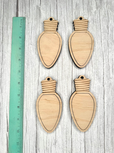 Set of 4 light bulb ornaments DIY kit