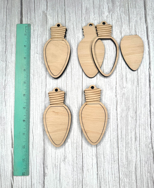 Set of 4 light bulb ornaments DIY kit