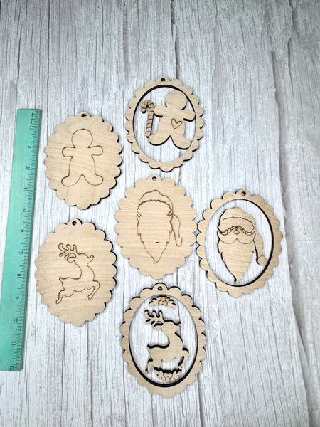 Set of 3 oval DIY ornaments