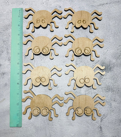 Set of 8 funny spiders