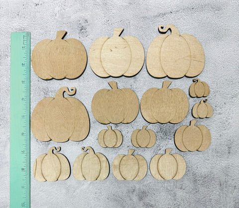 Set of pumpkin embellishments