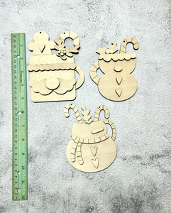 Set of 3 DIY Christmas ornaments