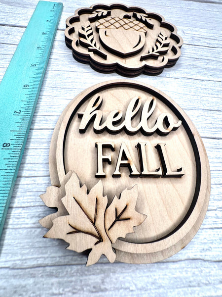 Set of 2 fall themed mini signs DIY kit