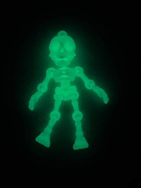 3D printed glow in the dark skeleton (blue or green)