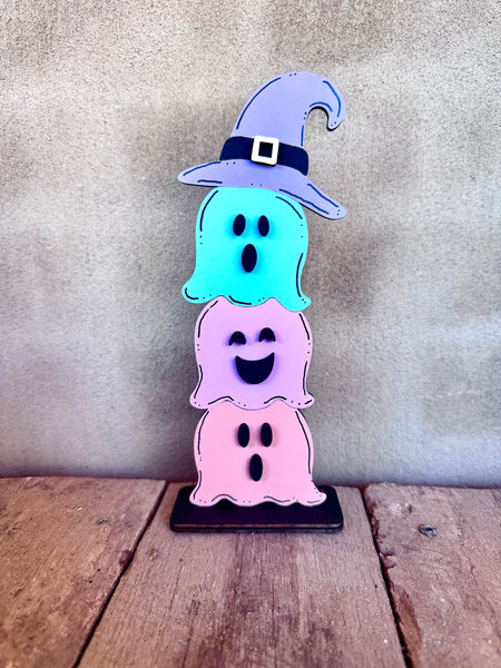Stack of silly ghosts DIY kit
