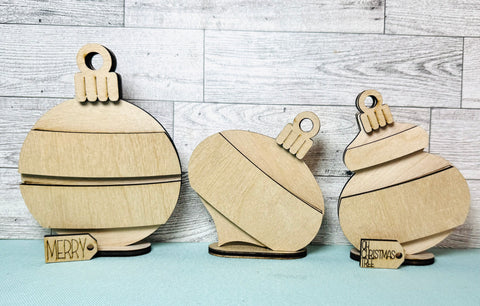 Set of 3 standing ornaments reversible DIY kit