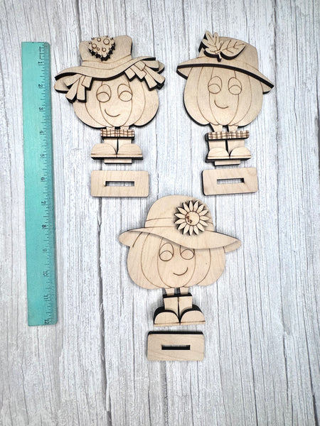 Set of 3 pumpkin people DIY kit