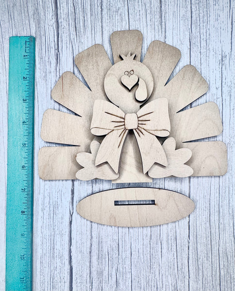 Shelf sitter turkey with bow DIY kit