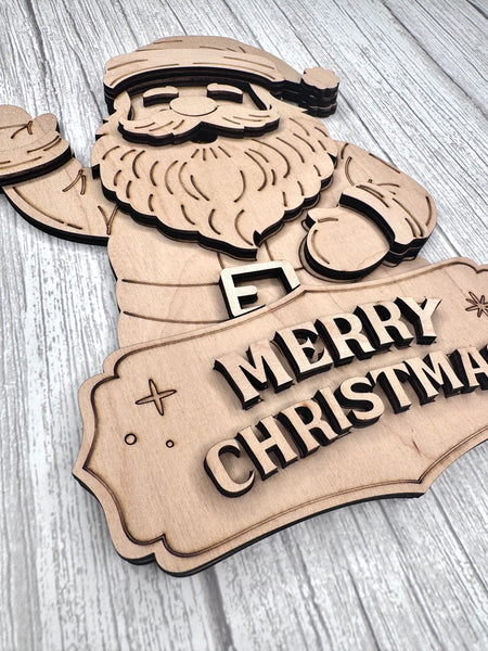 Hanging Merry Christmas Santa DIY kit