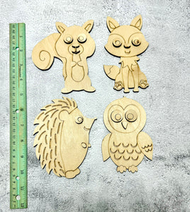 Set of 4 woodland animals