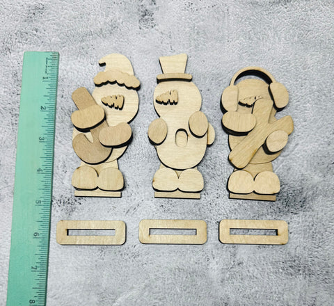 Standing JOY snowmen DIY kit