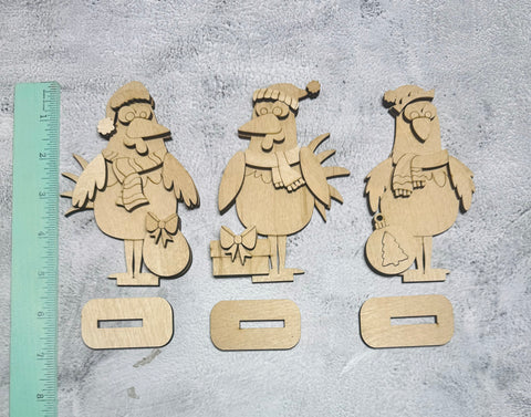 Standing Christmas chickens DIY kit