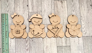 Set of 4 Gingie ornaments