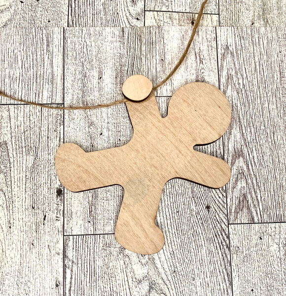 Hanging gingerbread man and peppermint DIY banner