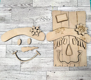 Reversible scarecrow and snowman sign DIY kit