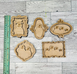 Set of 5 snowman in frames DIY set