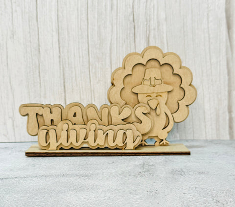 Thanksgiving turkey standing sign DIY kit