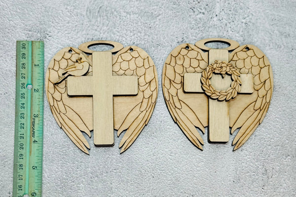 Set of 2 angel wing memorial ornaments DIY