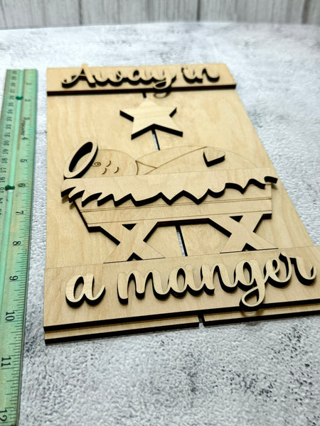 Away in a manger hanging sign DIY