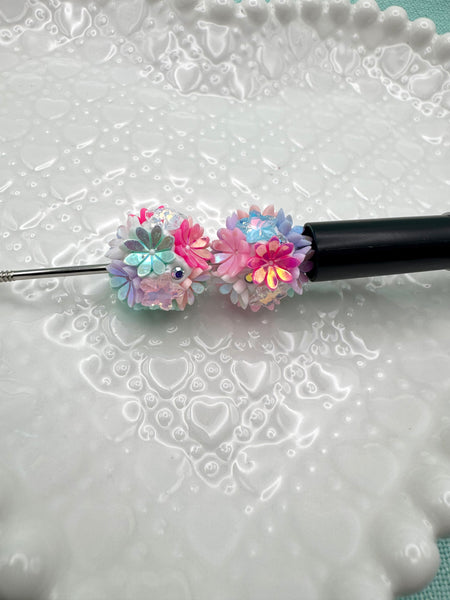 20mm fancy flower and rhinestone beads (2)