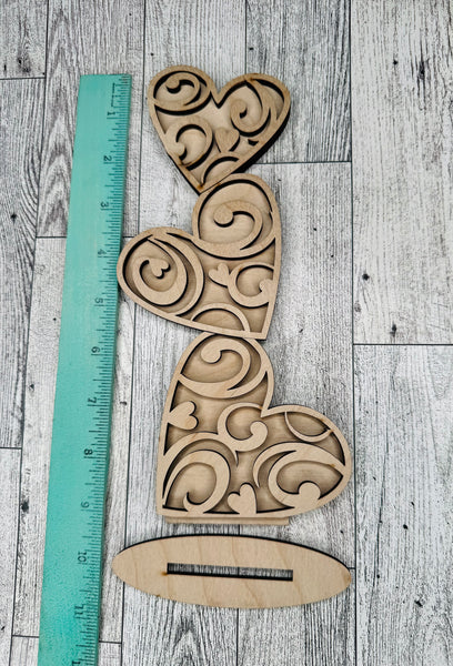 Standing swirl hearts DIY kit