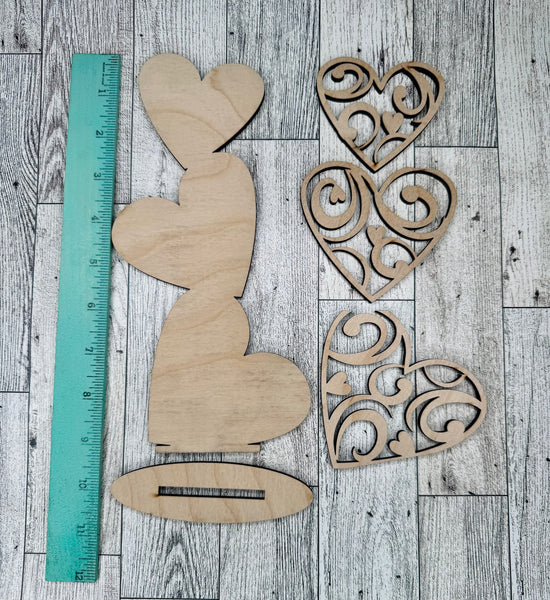 Standing swirl hearts DIY kit