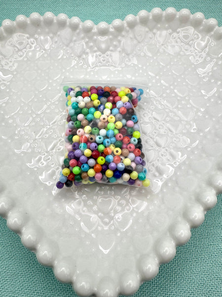 4mm round colorful acrylic beads