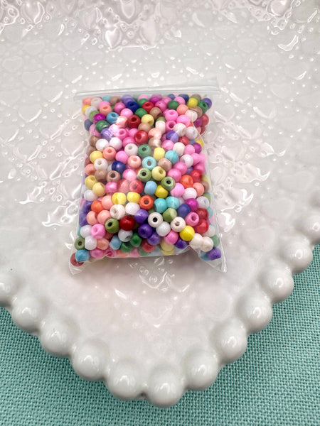 Bright colored 4mm seed beads