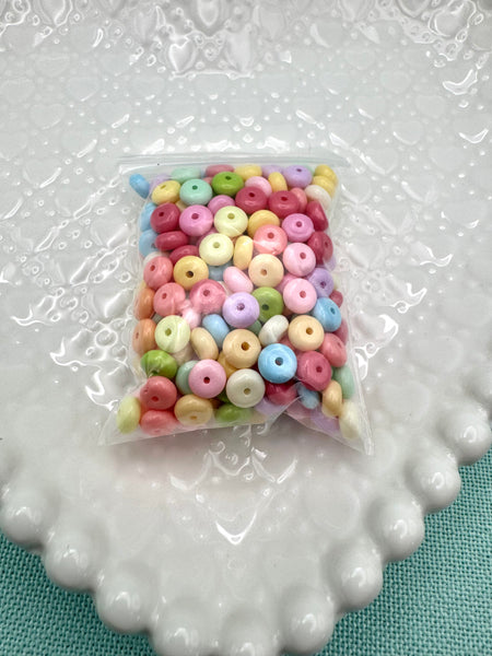 4mm colorful donut glass beads