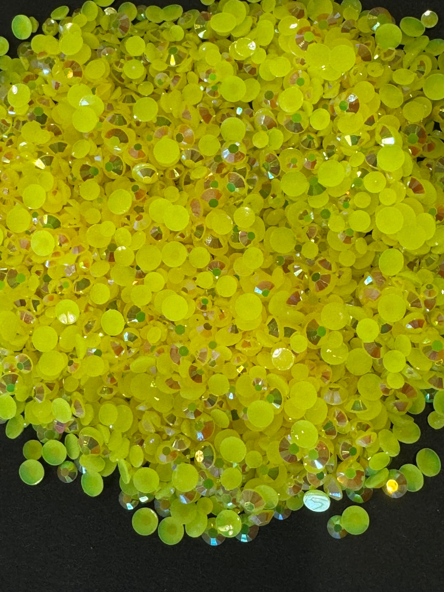 Bright Yellow AB rhinestones