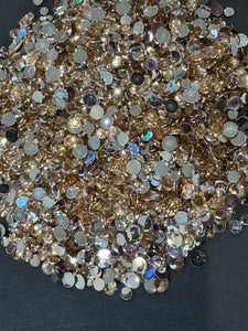 Champagne silver back rhinestones