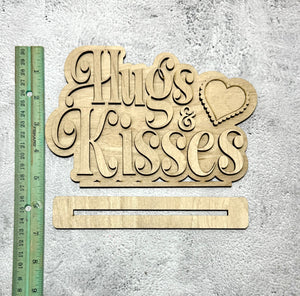 Hugs and Kisses standing shelf sitter DIY kit