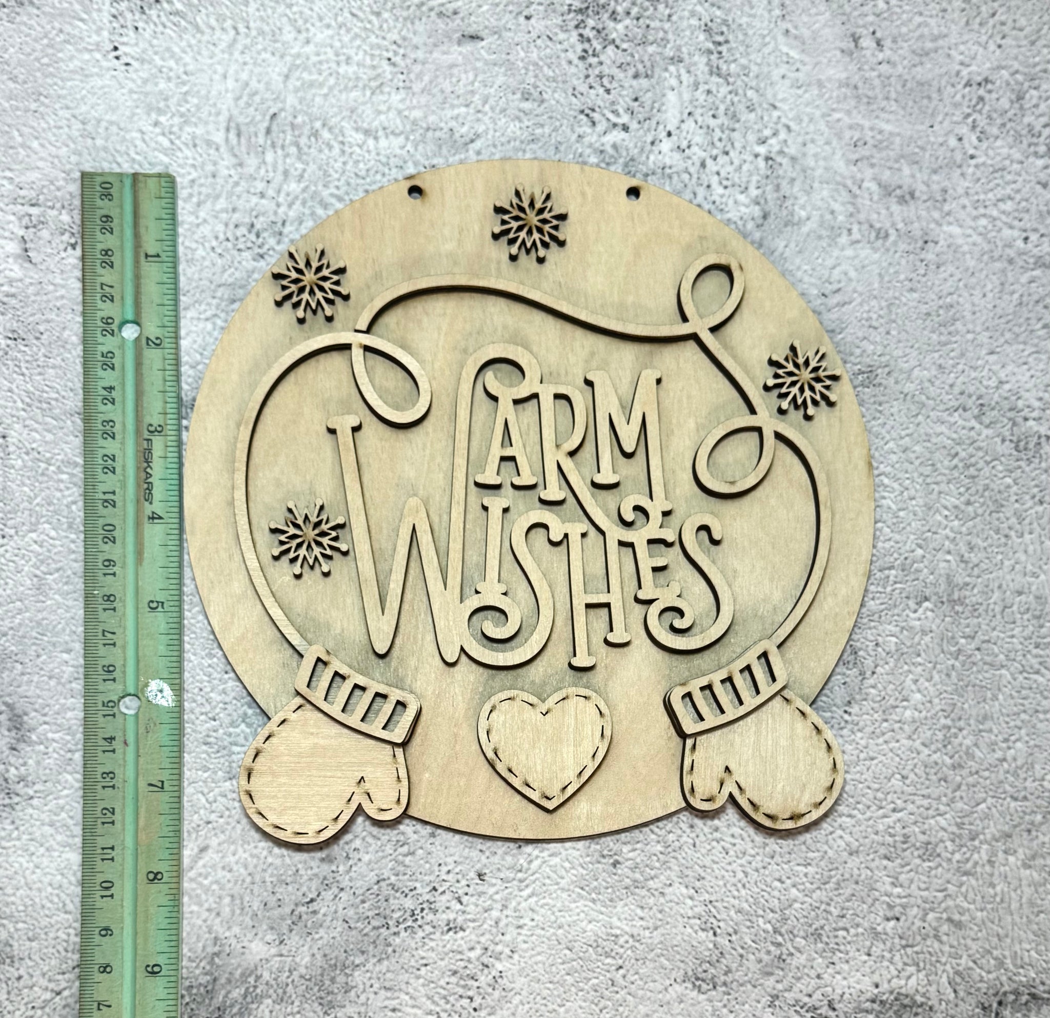 Warm wishes round sign DIY