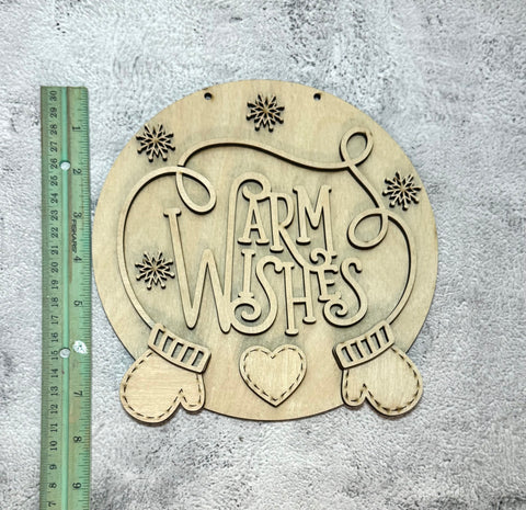 Warm wishes round sign DIY