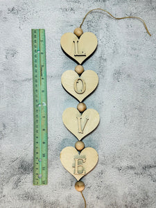 LOVE heart garland DIY kit with beads