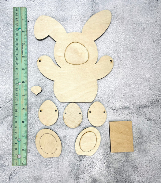 Shelf sitter bunny with egg banner DIY set