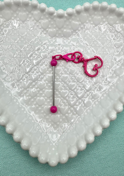 Heart shaped keyring with 2 inch beadable bar