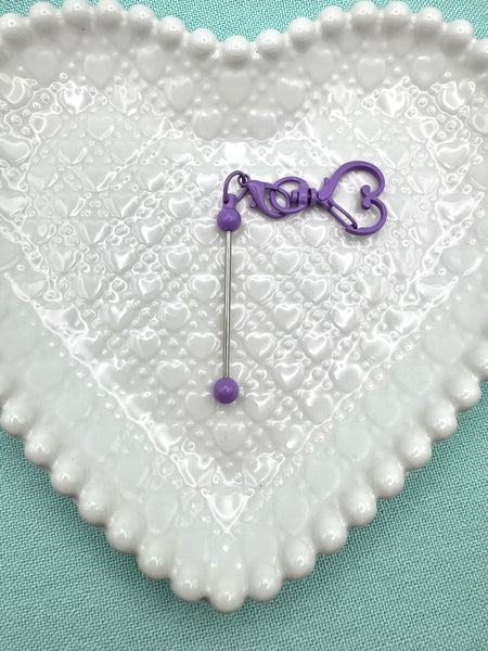 Heart shaped keyring with 2 inch beadable bar