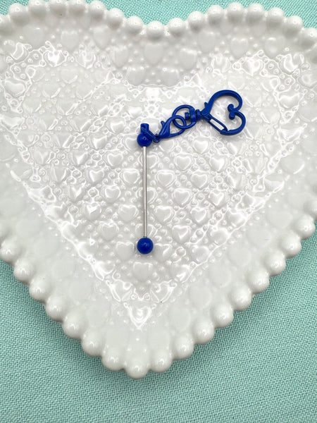 Heart shaped keyring with 2 inch beadable bar