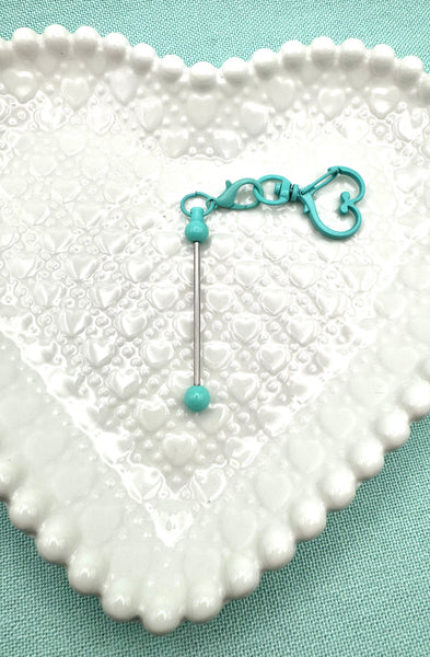 Heart shaped keyring with 2 inch beadable bar