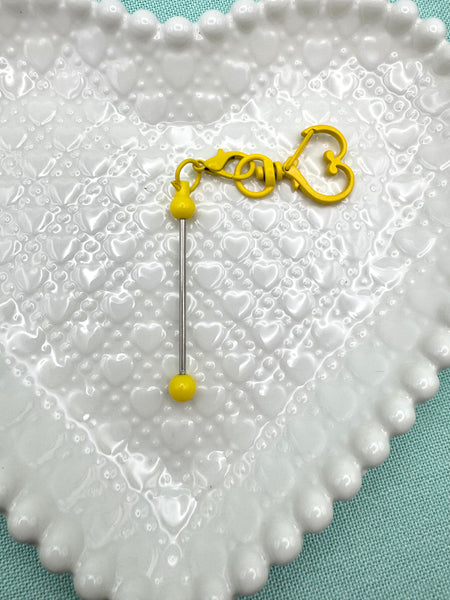 Heart shaped keyring with 2 inch beadable bar