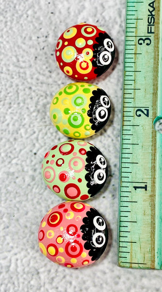 Doodle bug magnets melon colors set of 4