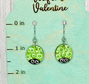 Small doodle bug earrings green