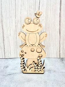 Standing frog and mushroom DIY set